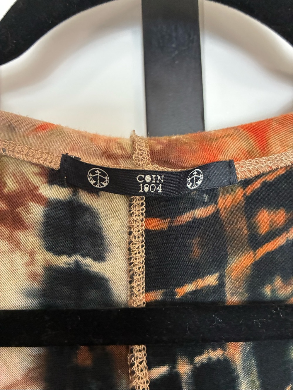 Bohemian Tie-Dye Duster Vest with Hood Brown & Rust Soft Stretchy 1X - Picture 6 of 11